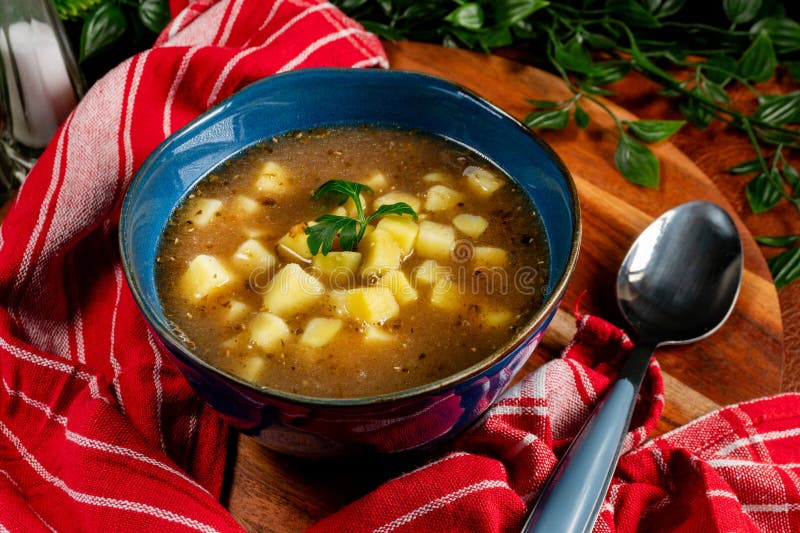 Saure Suppe mit Pilz lizenzfreie stockbilder