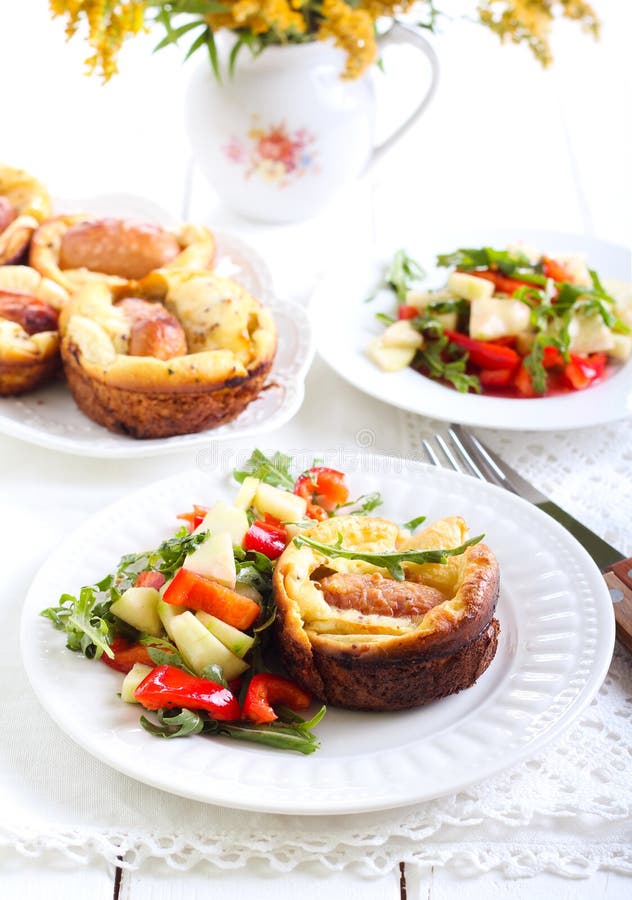 Sausage and Apple Toad in the Hole Stock Photo Image of appetizer