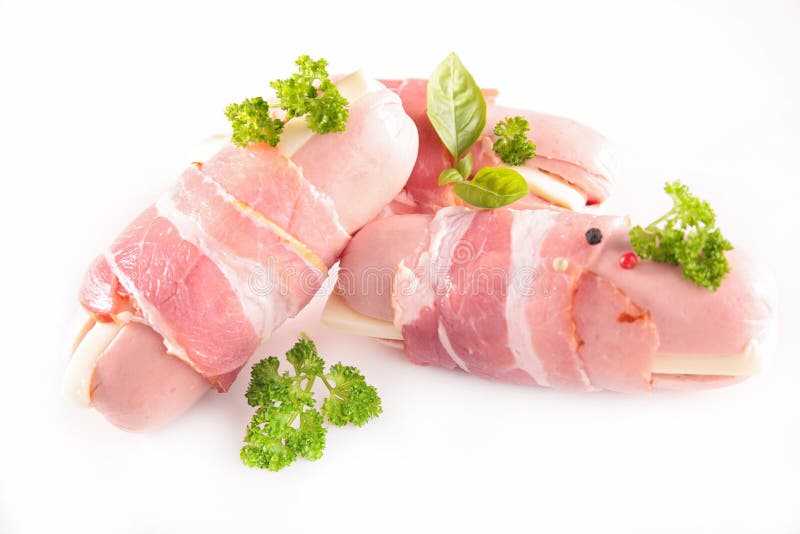 Sausage,bacon and cheese stock image. Image of sausage 52875517