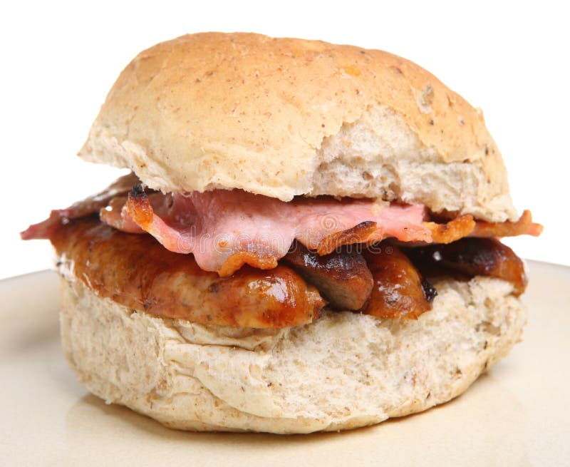 Sausage & Bacon Roll stock images Sausage & Bacon Roll stock images