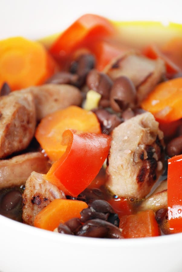 Sausage and Black Bean Soup Stock Photo - Image of pepper, homemade