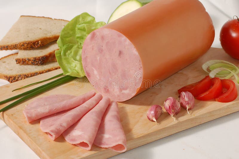 Sausage on the bread-board