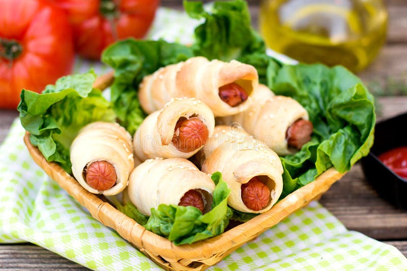 Sausage Buns Wrapped in Dough Stock Image Image of homemade, meal 78277787