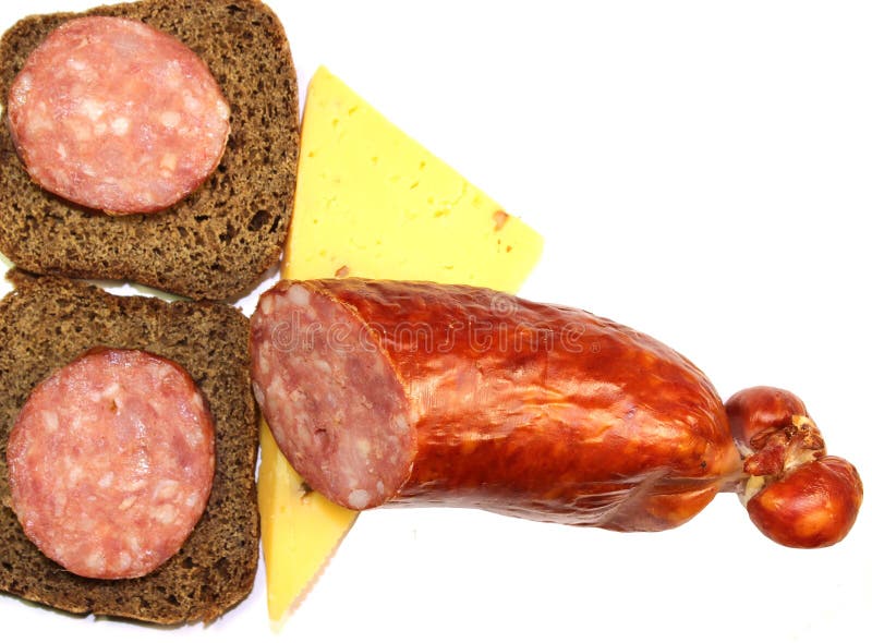 Sausage and Cheese Sandwiches of Rye Bread Stock Image Image of abstractly, background 28309521