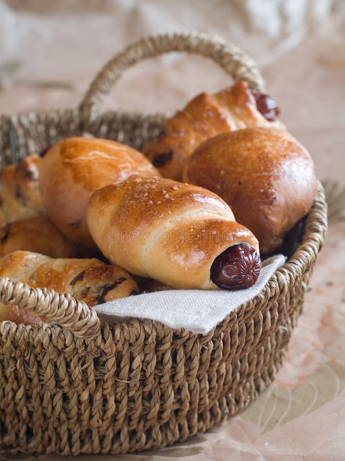 Sausage in dough stock photo. Image of breakfast, snack 22239060