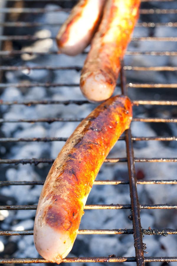Sausage on the grill bbq stock image. Image of polish 26198833