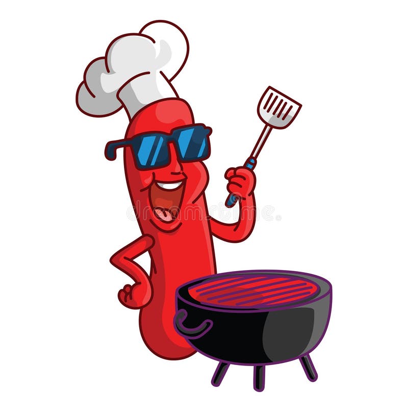 Sausage stock vector. Illustration of diet, bread, fire 47880307