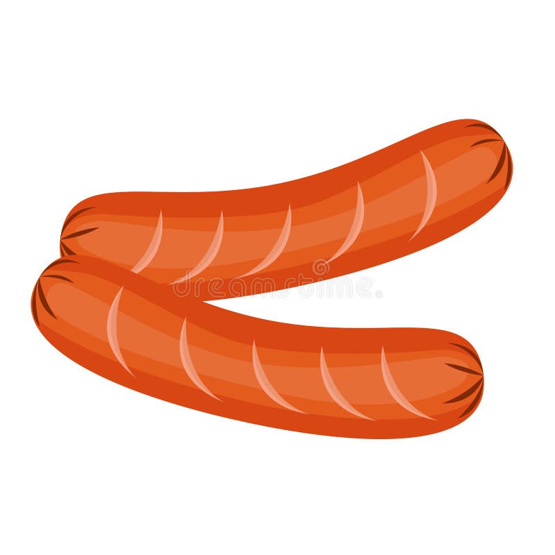 Sausage Isolated Illustration Stock Vector - Illustration of cartoon ...