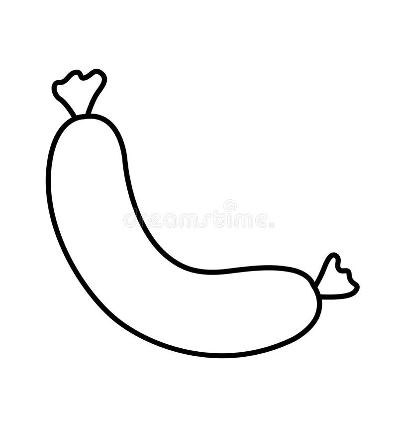 Sausage line icon vector royalty free illustration