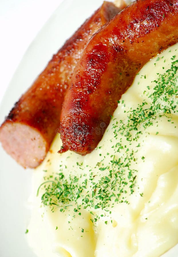 Sausage and Mashed Potatoes Stock Image Image of cooking, mince 10133813