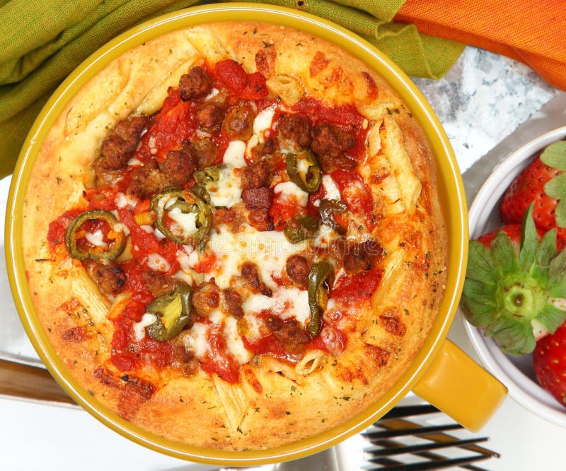 Sausage Meatball Pizza Pasta Bowl Stock Photo Image of noodle, bowl