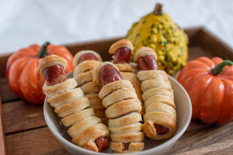 Sausage Mummies In Dough Scary Halloween Food Stock Image Image of