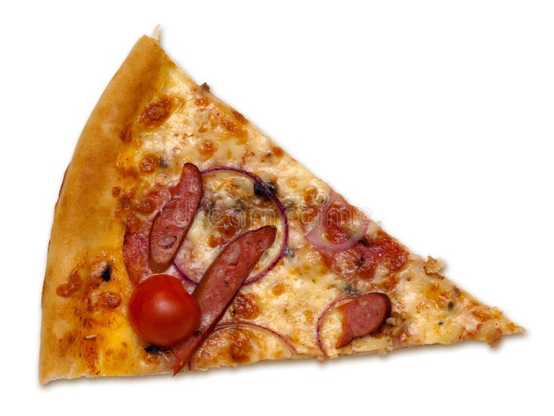 Sausage pizza slice. stock photo. Image of food, clipping 22420082