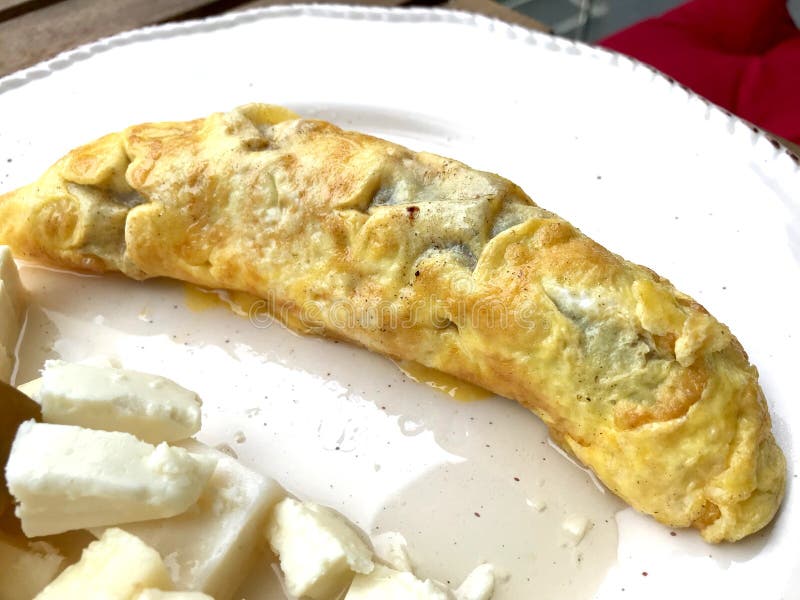 Sausage Roll Omelette / Salami in Plate Ready To Serve Stock Image Image of wrap, people