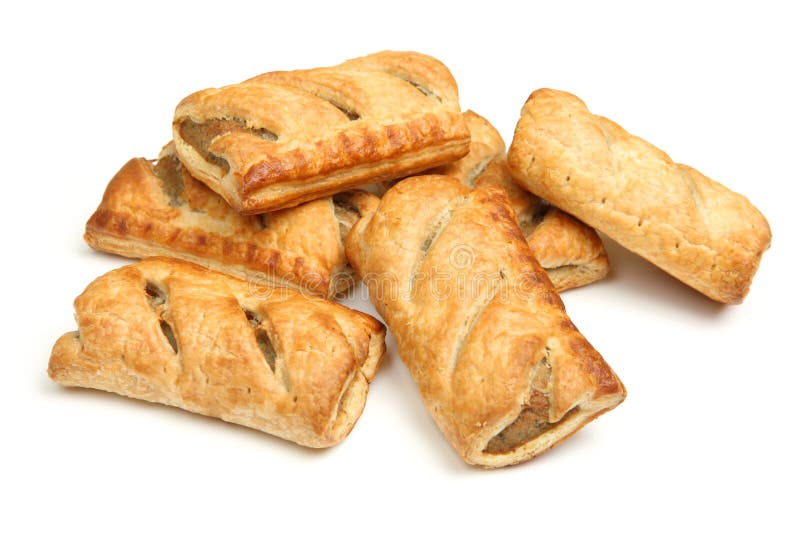 Sausage Rolls Isolated On White Stock Photo Image Of Heap Pile 33789664