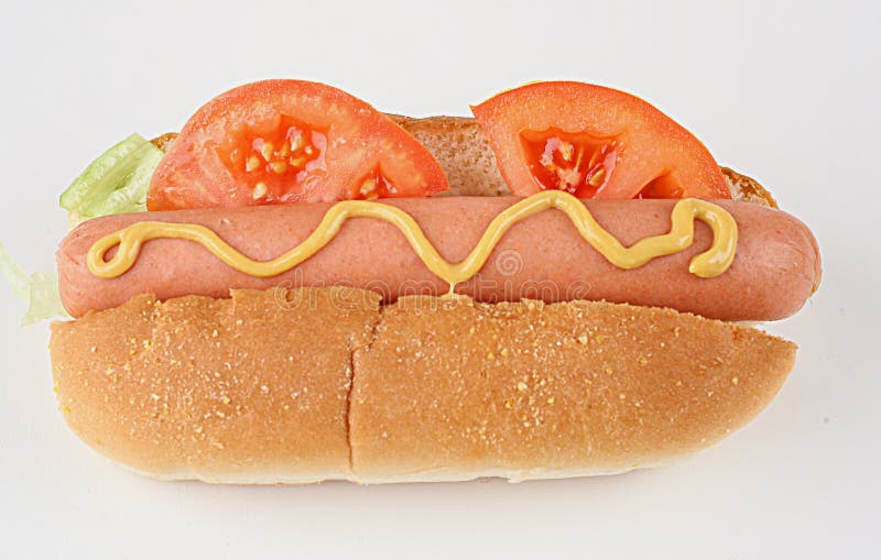 Sausage and salad stock photo