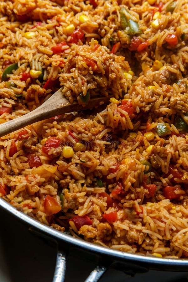 Sausage Spanish Rice stock photo. Image of eating, meal - 198880808