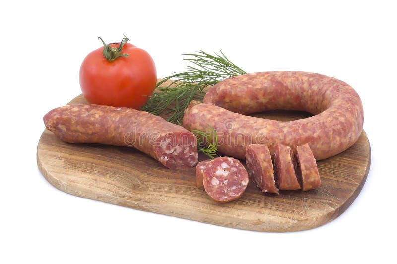 Sausage with tomato and dill