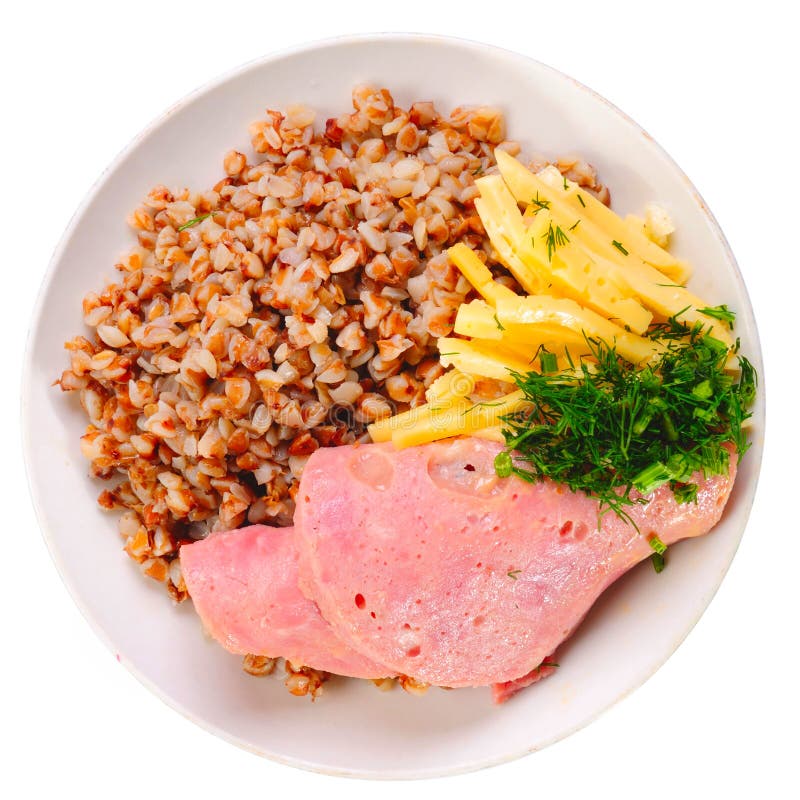 Sausages with Cheese and Buckwheat Stock Photo Image of background, mustard 11875930