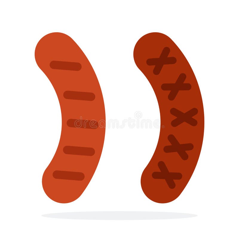 Sausages with Marks from the Grill Vector Flat Isolated Stock Vector