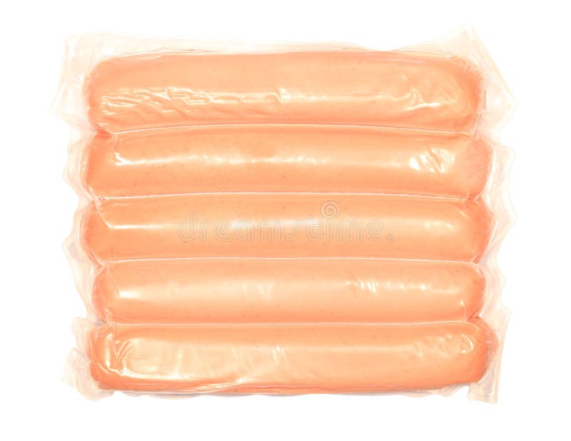 Sausages in a Plastic Package Stock Image Image of object, sausages