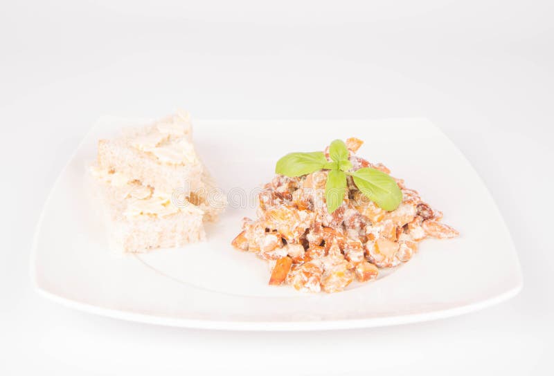 Sauteed chanterelle stock image. Image of cibarius, herb 75430971