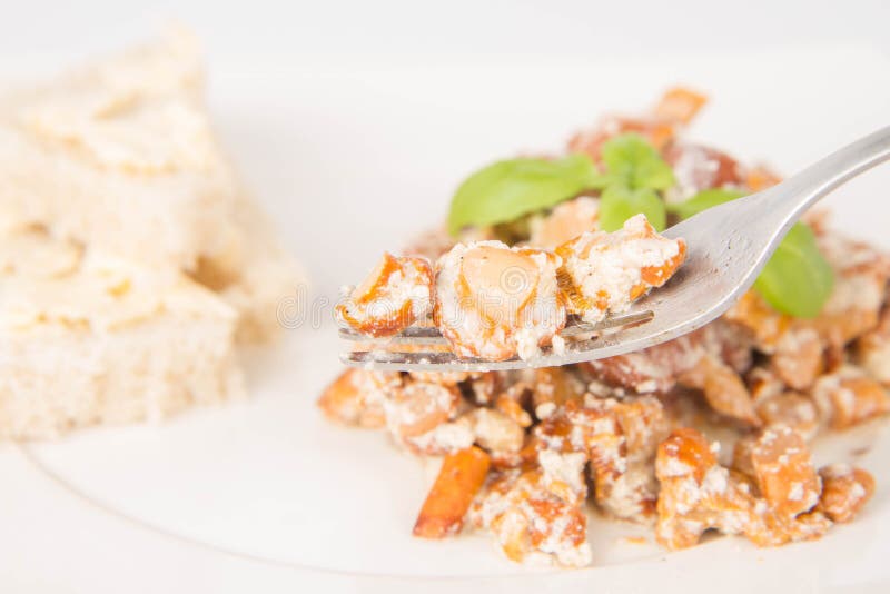 Sauteed chanterelle stock photo. Image of good, cantharellus 75431042