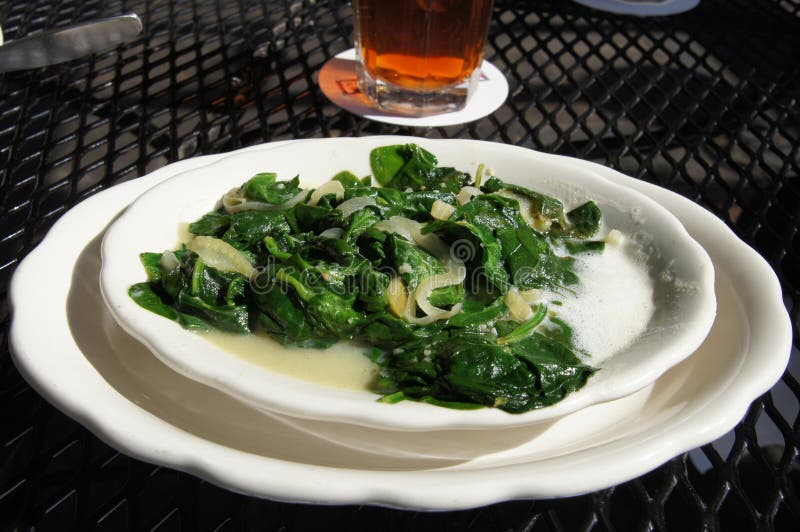 Sauteed Spinach and Onions stock image. Image of dinner - 23318101