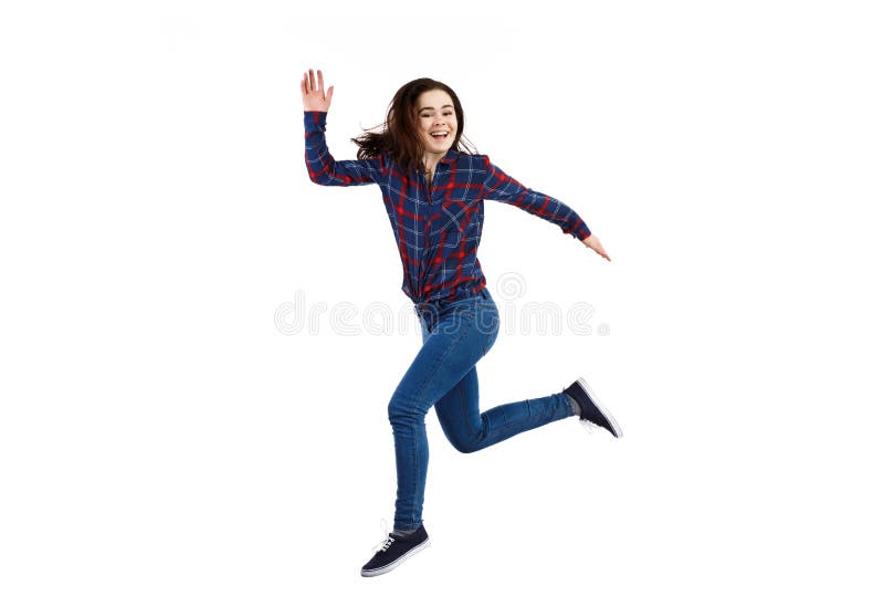 Sauter de jeune femme photographie stock Sauter de jeune femme photographie stock