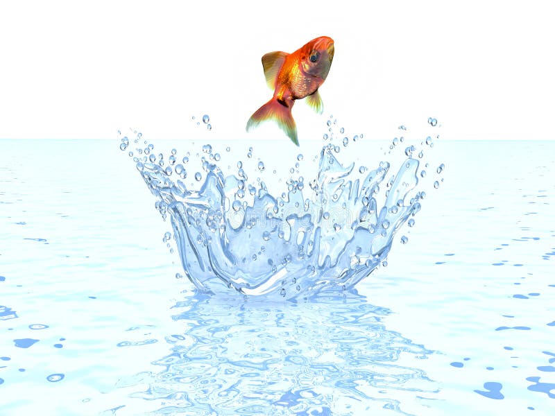 Sauter De Poisson Rouge De L'eau Illustration Stock Illustration du