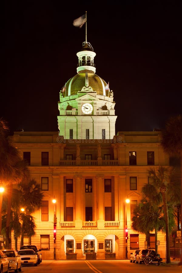 Savannah City Hall stock photo. Image of dome, flag, savannah 19580570