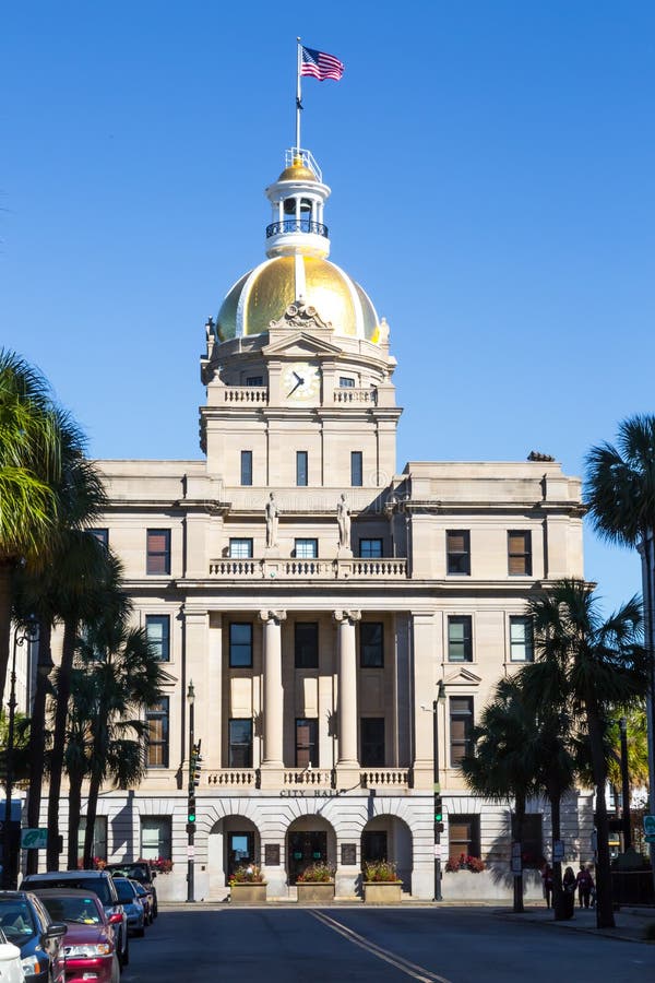 Savannah City Hall editorial stock photo. Image of dome 46697528
