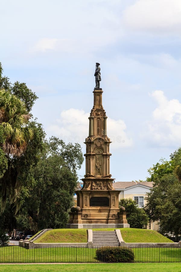 War Memorial Forsyth Park Savannah GA US Stock Image Image of