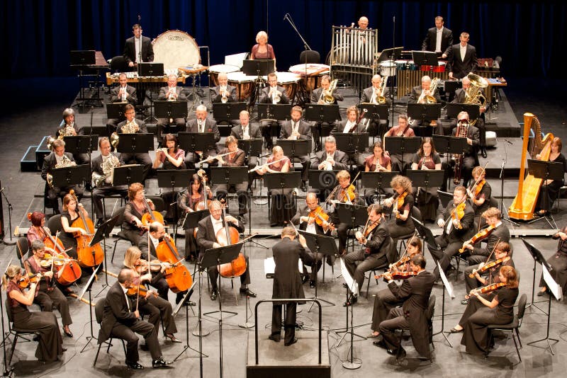 Symphony orchestra stock image. Image of play, harmony 3342373