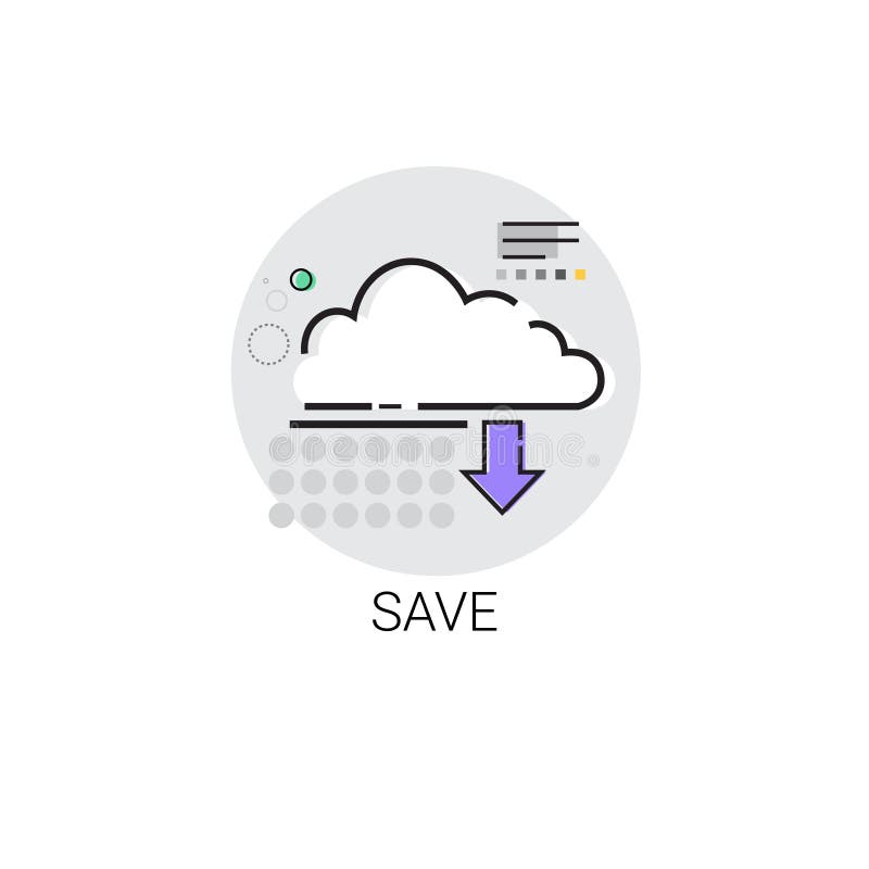 Save Cloud Computing Database Storage Services Web Icon royalty free illustration
