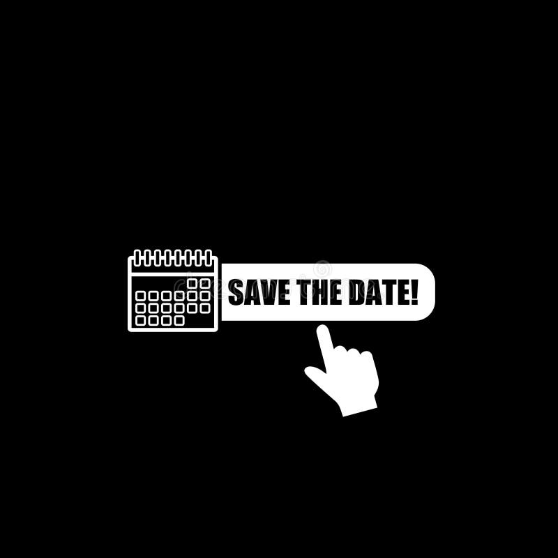 Save the Date Icon Isolated on Dark Background Stock Vector
