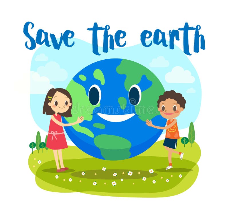 Save the Earth Ecology Concept Illustration Stock Vector - Illustration