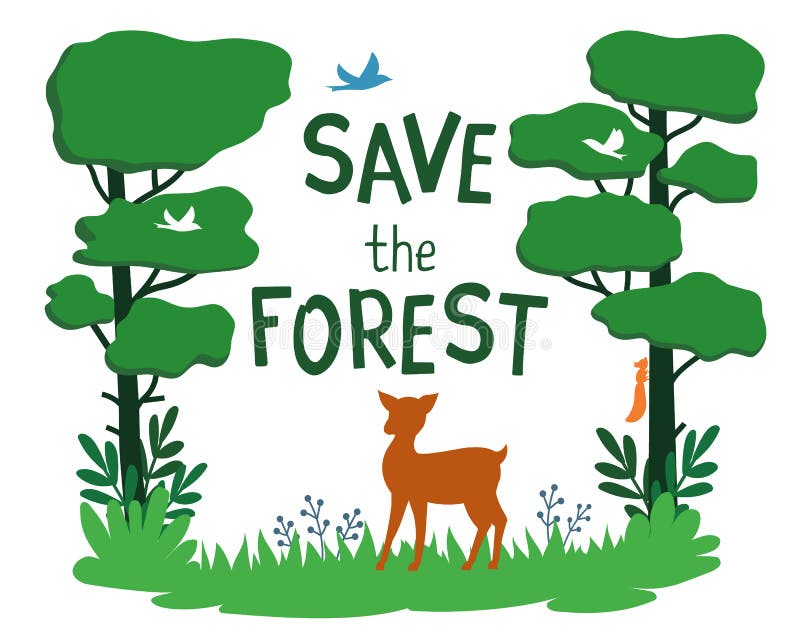 Save the Forest Vector Concept Stock Vector - Illustration of life,  ecology: 217400278