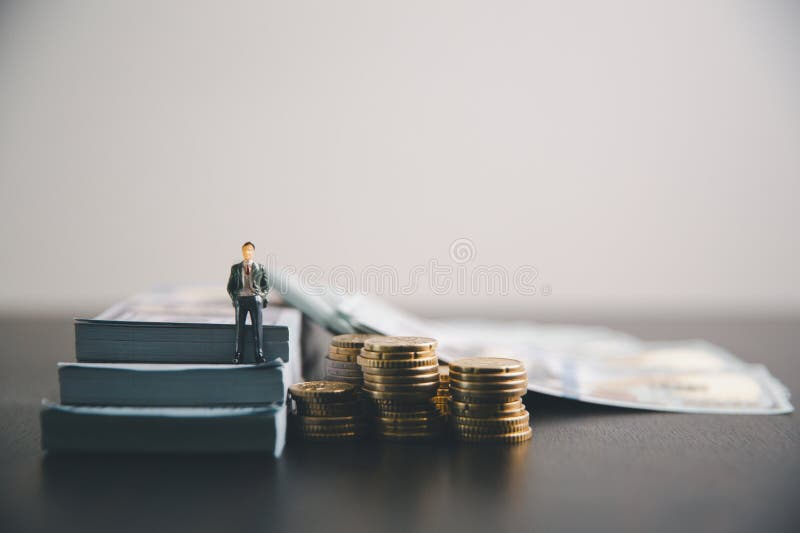 Save invest money in stock coin market, Business growth, financial strategies and banking expertise to income substantial stack of royalty free stock photography
