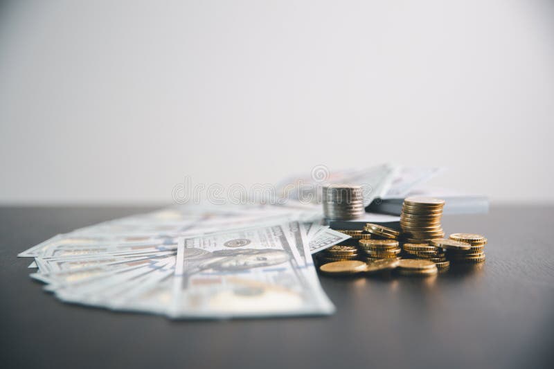 Save invest money in stock coin market, Business growth, financial strategies and banking expertise to income substantial stack of royalty free stock photos