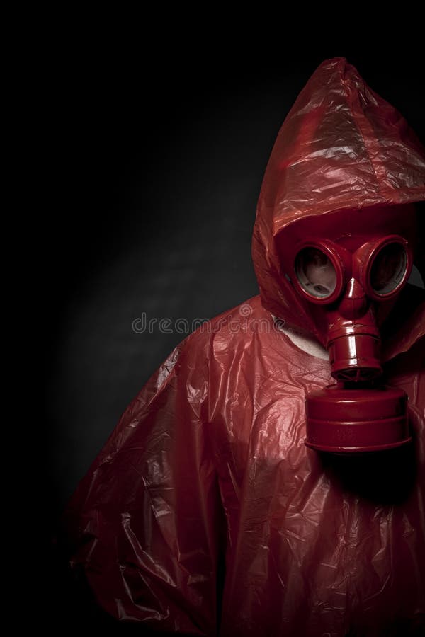 Save, A man in a gas mask over the smoke. black background and