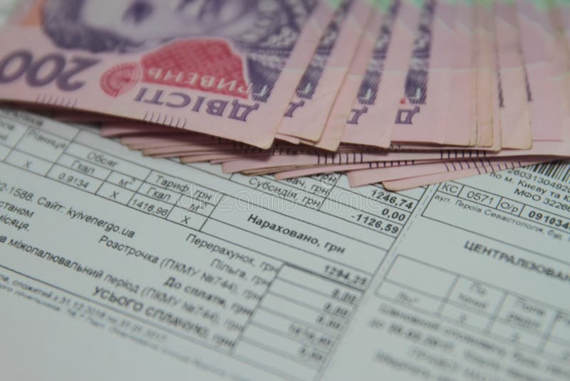 Save Money Concept, Utility Bill with Pencil on Paper Bill Background