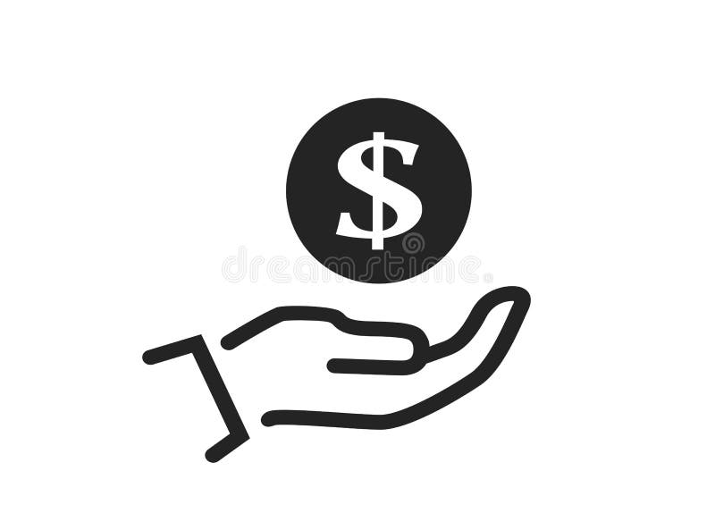 Save Money Icon Coin On Hand Banking And Finance Symbol Stock Vector Illustration Of Hand Finance 182601874