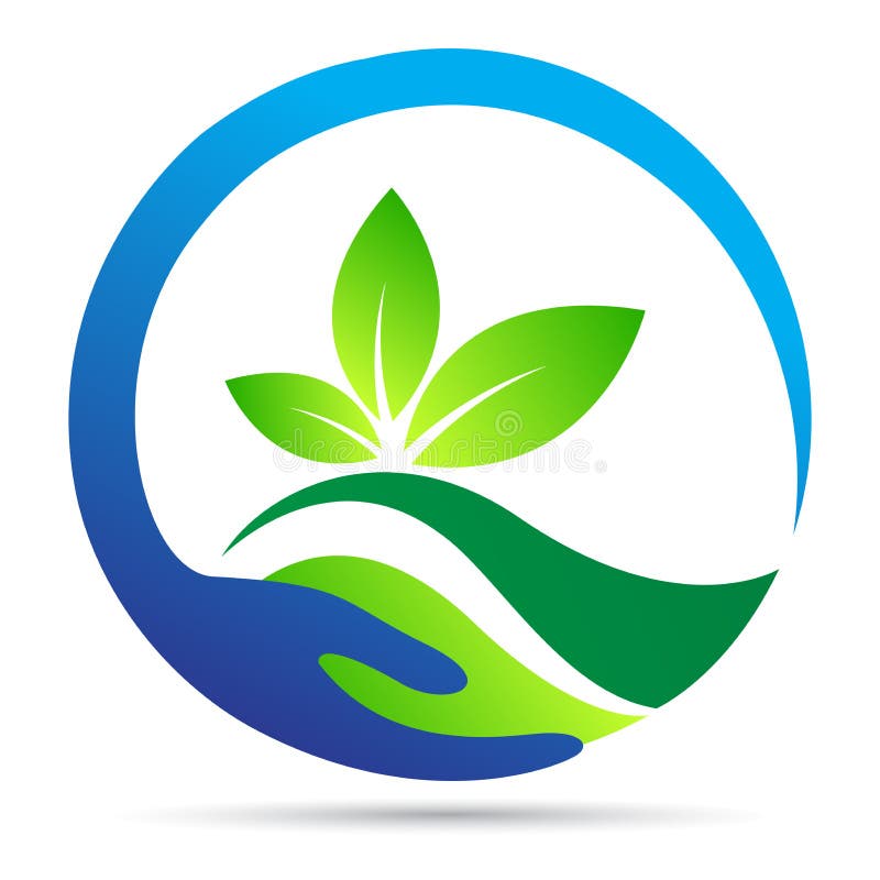 Illustration about Save nature green logo ecology wellness leaf plant