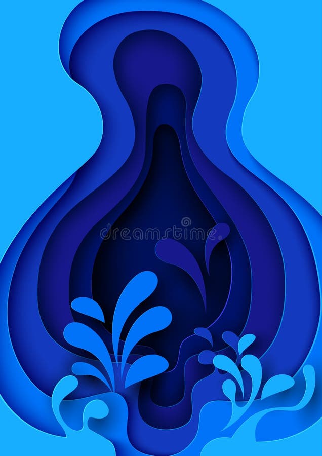 Save water concept with leaf shape paper layer cut royalty free illustration Save water concept with leaf shape paper layer cut royalty free illustration