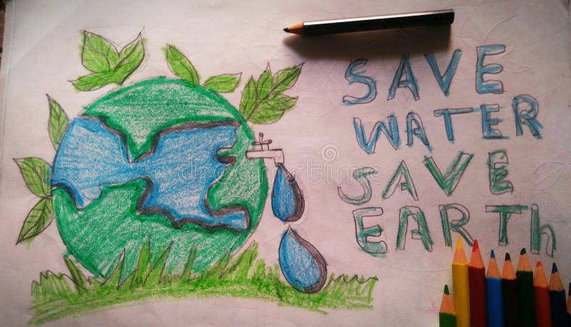 Water is life, save water-save earth concept in line art. 24241343 Vector  Art at Vecteezy