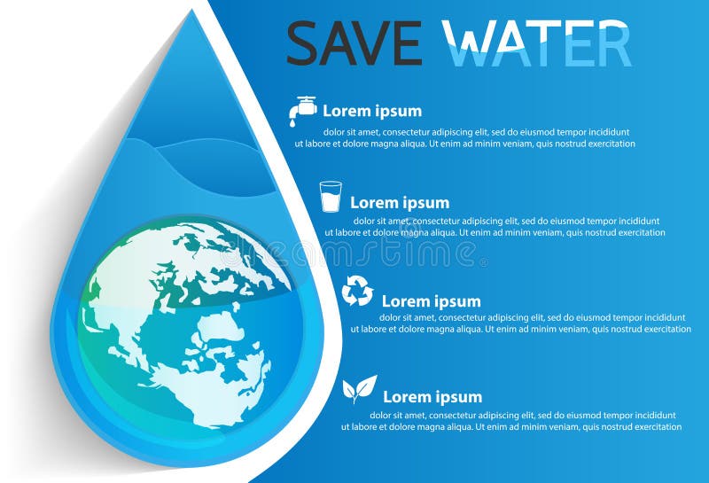 Save water info graphic design