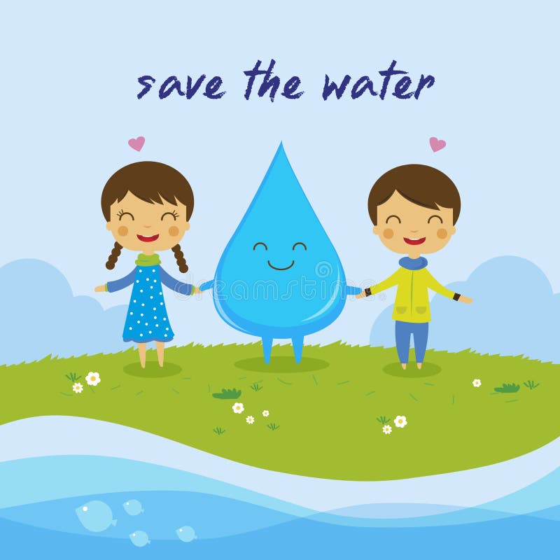 Save The Water-Save The World Stock Vector - Illustration of waterdrop