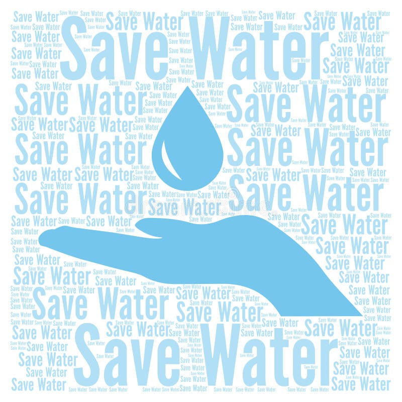 Save water word cloud