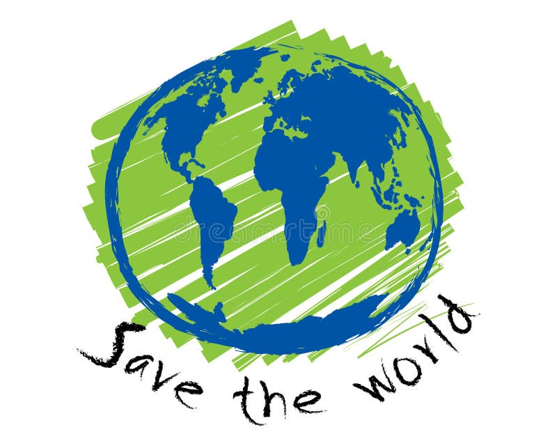 Save the world sketch idea concept vector